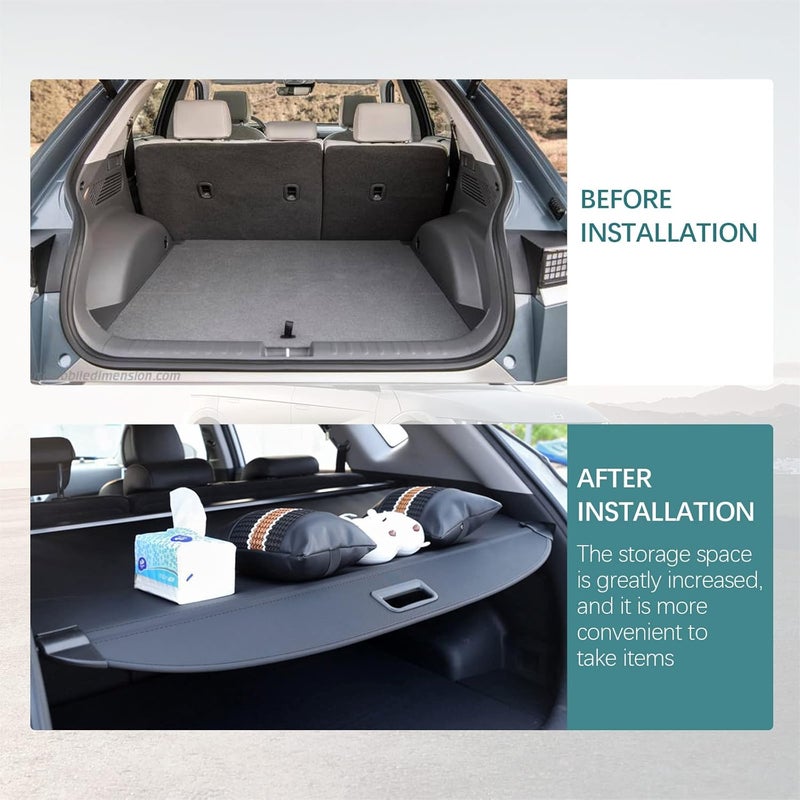 Tesmirror for Hyundai Ioniq 5 Cargo Cover Trunk Cover - Retractable Cargo Cover for Hyundai Ioniq 5 2026 2025 Accessories 2022 2023 2024 Trunk Security Shade Luggage Security Shield Shade - Image 3